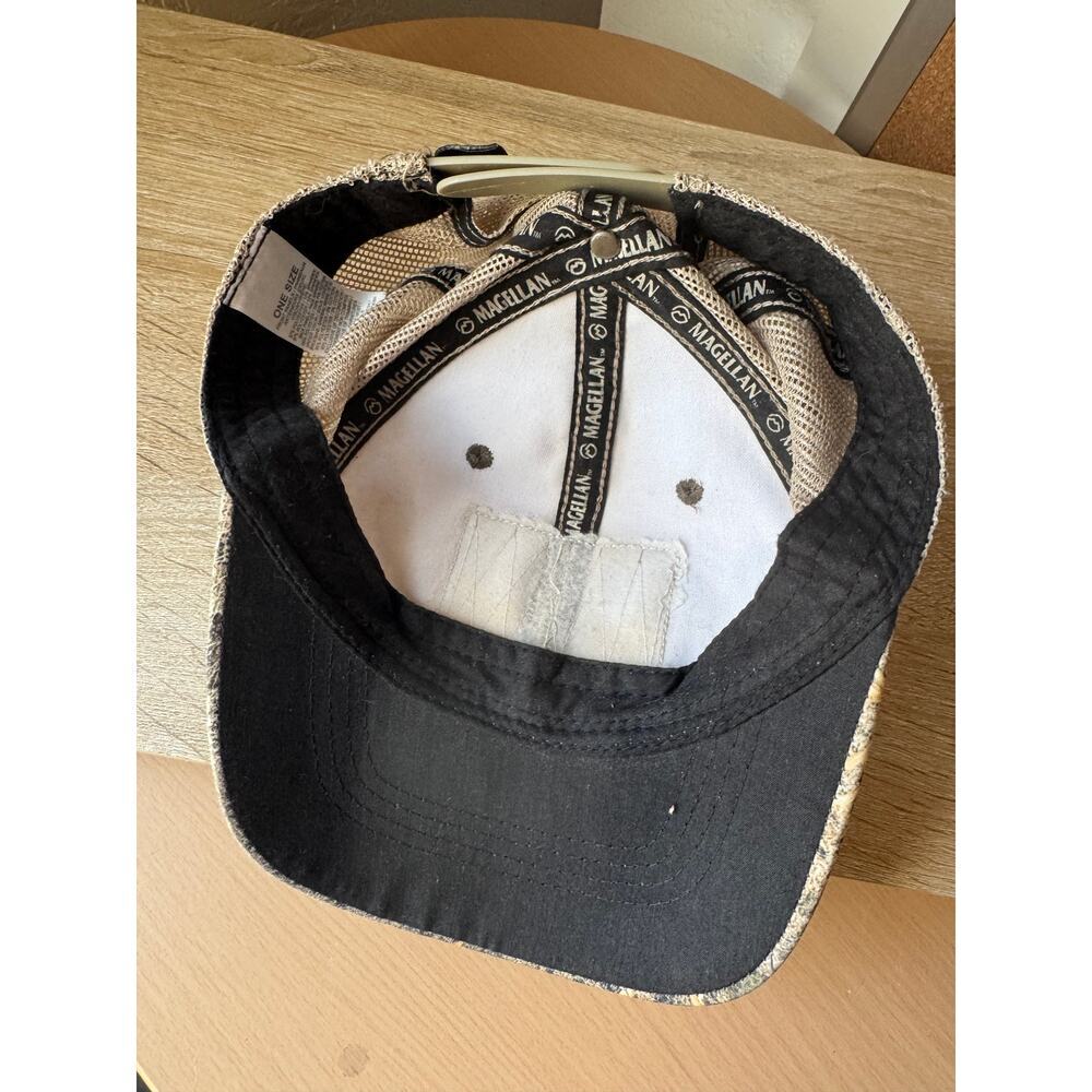 Magellan Outdoors Camo Trucker Hat with American Flag Patch - Picture 6 of 7